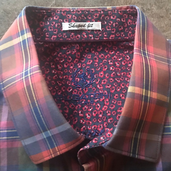 BUGATCHI Plaid Long Sleeve Shirt, L - Picture 5 of 7